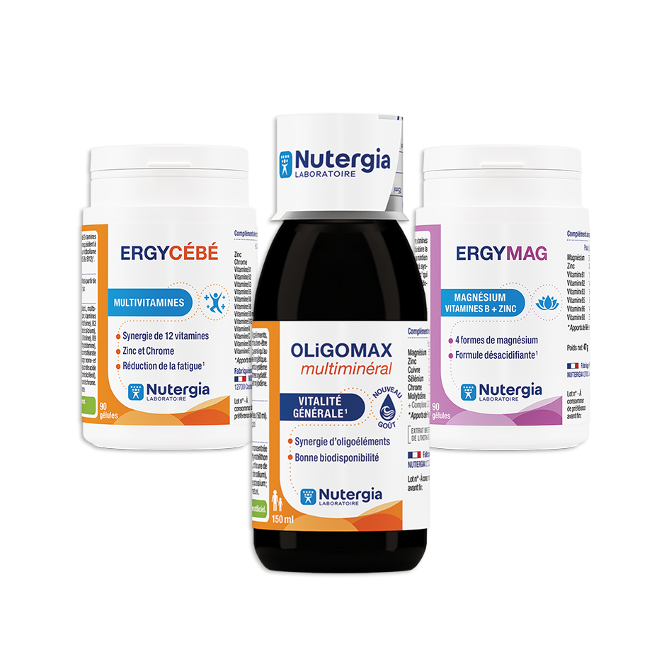Pack santé Nutergia - Ergycebe, Oligomax, Ergymag